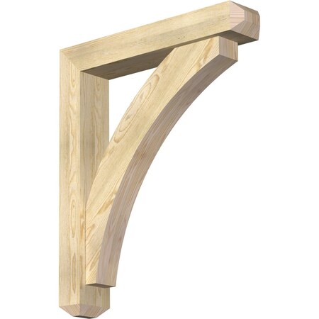 Ekena Millwork Thorton Craftsman Rough Sawn Bracket w/ Offset Brace, Douglas Fir, 6"W x 32"D x 38"H BKT0604X32X38THR04RDF